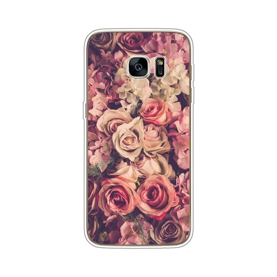 Cartoon Silicone Case For Samsung Galaxy S7 Cases Cover Flower Soft TPU Phone Case For Samsung S7 edge G930F G930FD G930W8 Funda