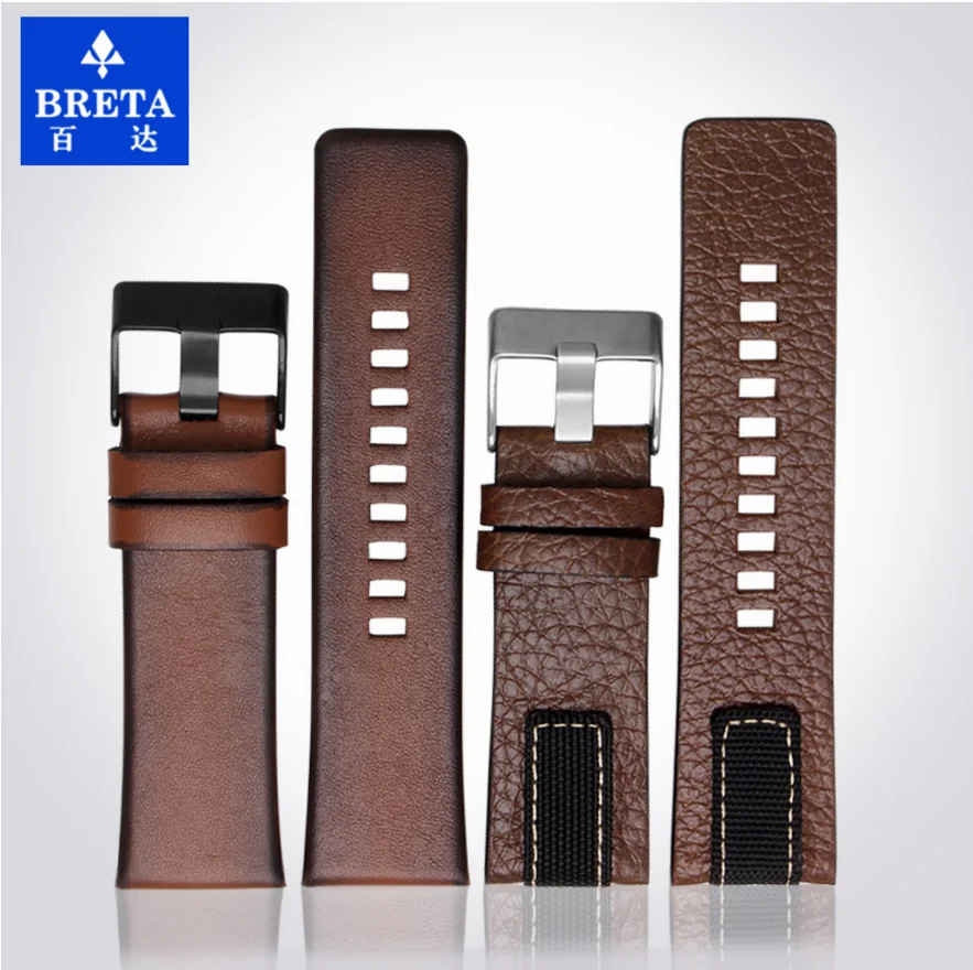 BRETA  watch strap leather for Diese-l for DZ4318 DZ4283 DZ4281 DZ4323 DZ7343 26mm watch band  bracelet Retro