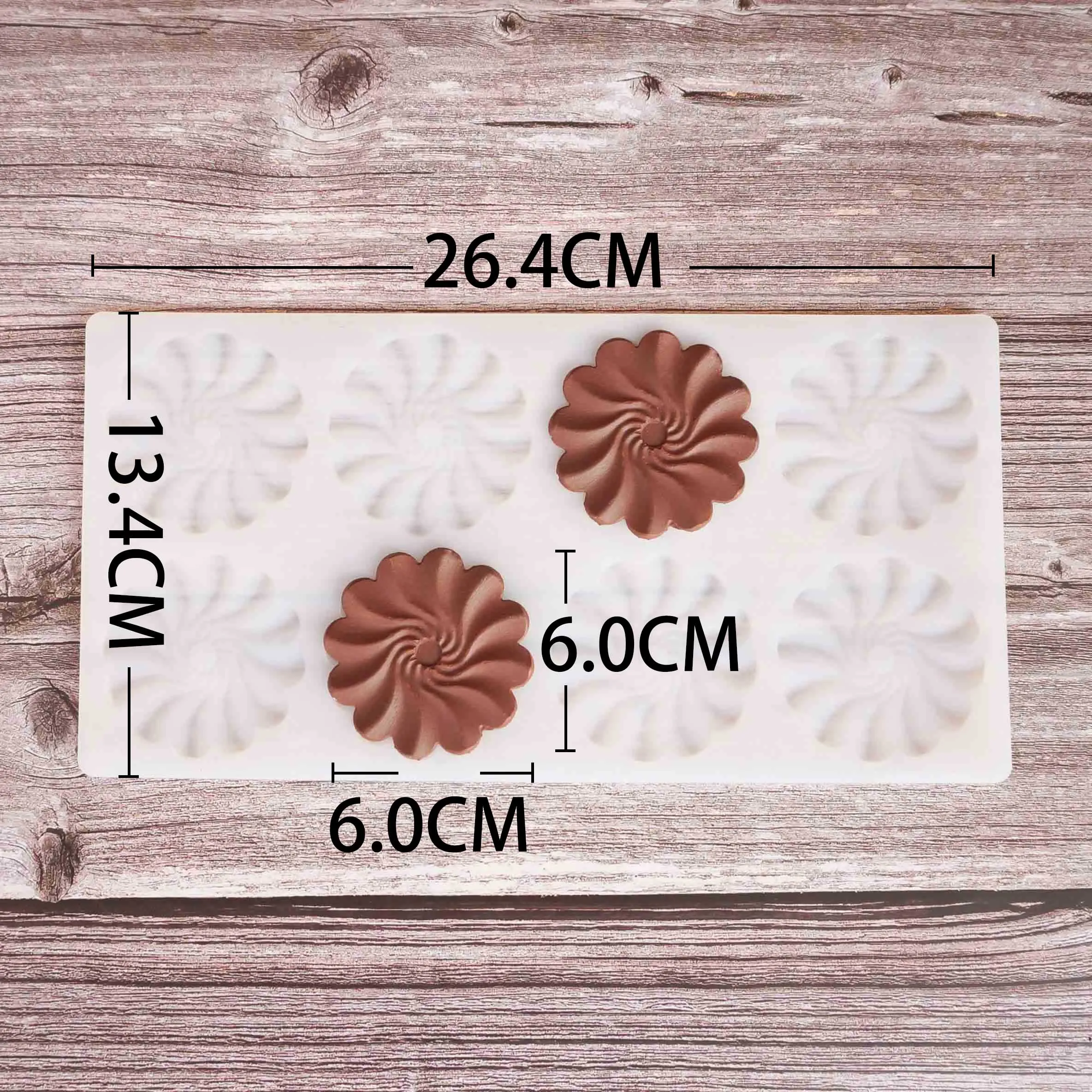 Ruffled Flower Shape Chocolate Stencil Cake Decorating Silicone Mold Transfer Sheet Baking Stencil Chablon