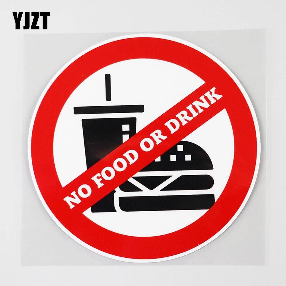 Yjzt 12.3Cm × 12.3Cm Grappig Geen Eten Of Drinken Pvc Decal Auto Sticker 12C-0453