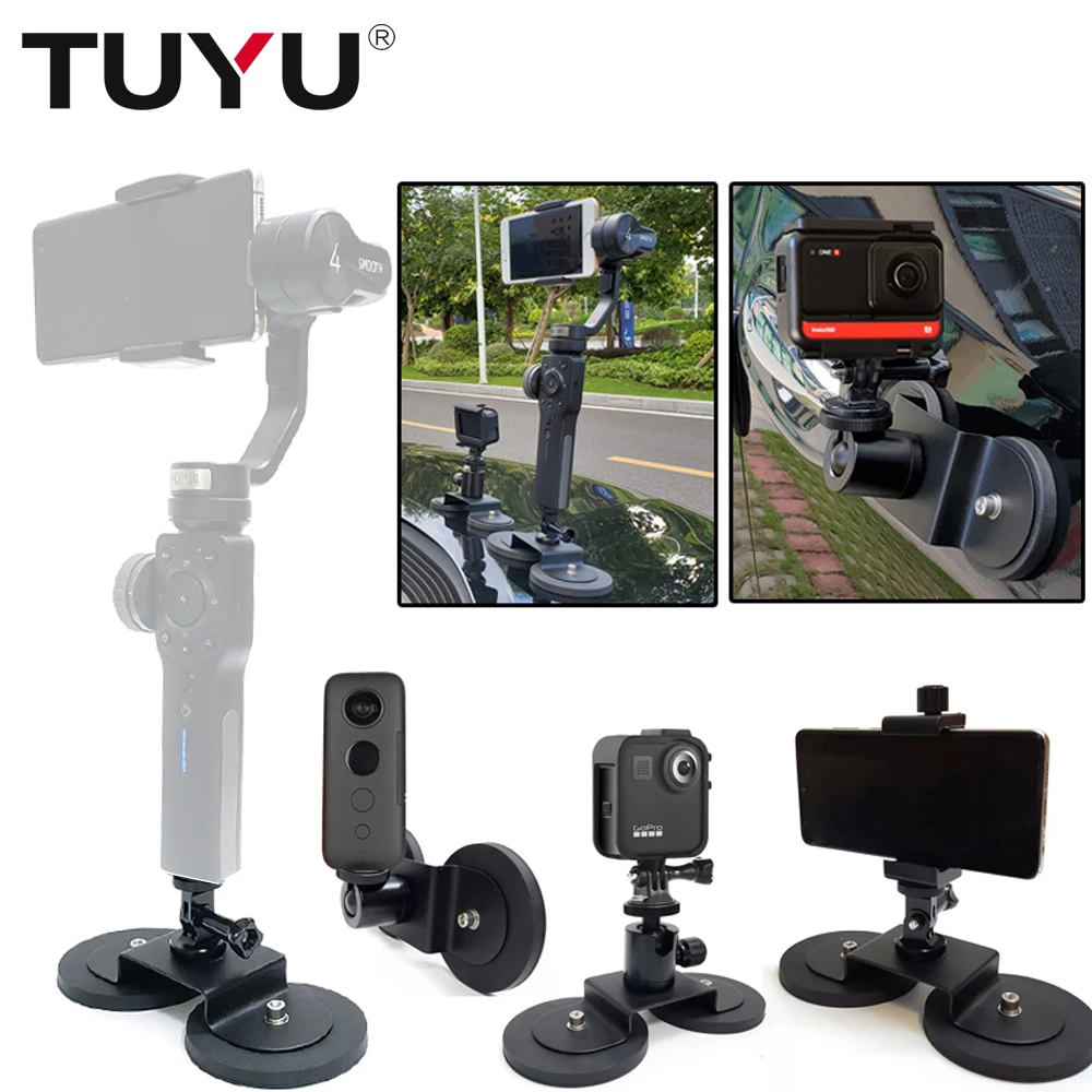 TUYU magnetic magnet car motorcycle suction cup mount 2pcs Sucker for insta 360 one X R  gopro camera smartphone Accessories