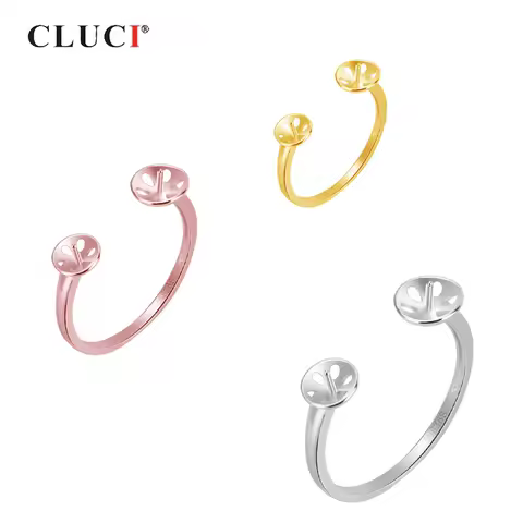 CLUCI 925 Silver Adjustable Rose Gold Wedding Engagement Ring for Women Sterling Silver Simple Gift Ring Jewelry SR2055SB