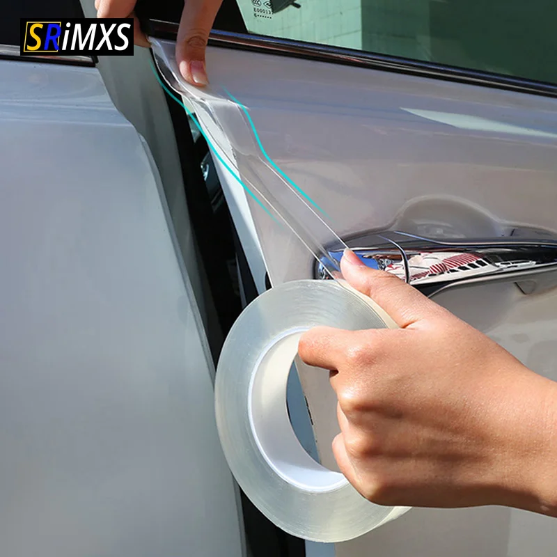 Car Stickers Door Sill Strip Bumper Sticker Car Protect Sticker Nano Tape Vinyl Accessories Car Trunk Auto Door Sill Full Body