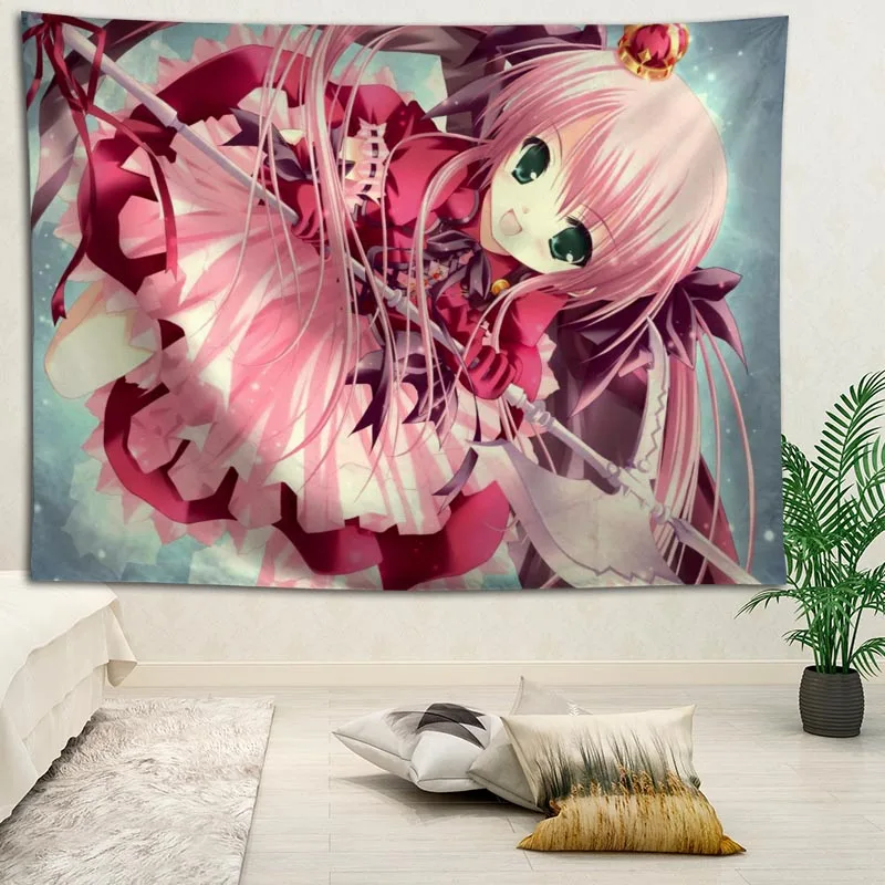 Hot Sale Custom High Quality Anime Girl Wall Hanging HD Landscape 3D Printing Digital Printing Home Decoration Tapestry