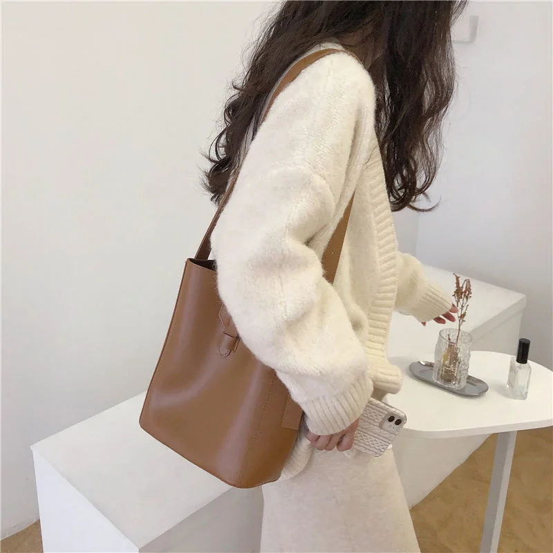 Casual Loose Knitted Cardigan Women Korean Fashion V Neck Oversized Sweaters Vintage Woman Solid Long Sleeve Sweater Coats Mujer