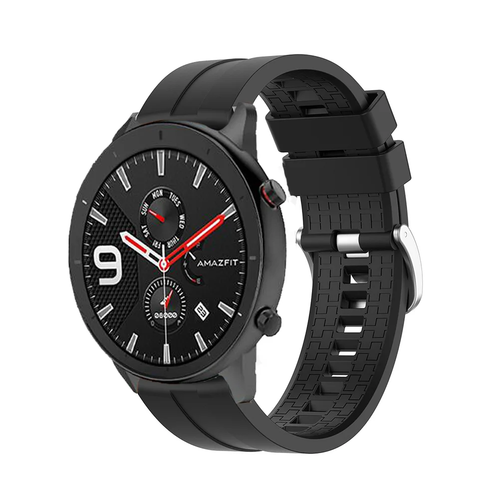 Huami Amazfit GTR 47mm 스포츠 실리콘 스트랩 22mm 시계 밴드 고무 팔찌 벨트 시계 밴드, Xiaomi Huami Amazfit 2 2S