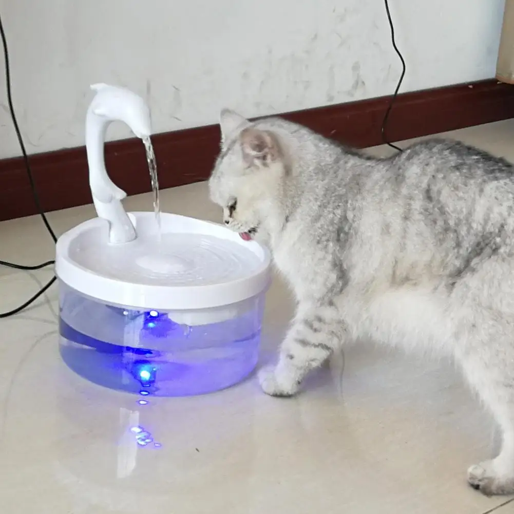 Cat Water Fountain Dog Drinking Bowl Pet USB Automatic Water Dispenser Super Quiet Drinker Auto Feeder With LED Light For Cats