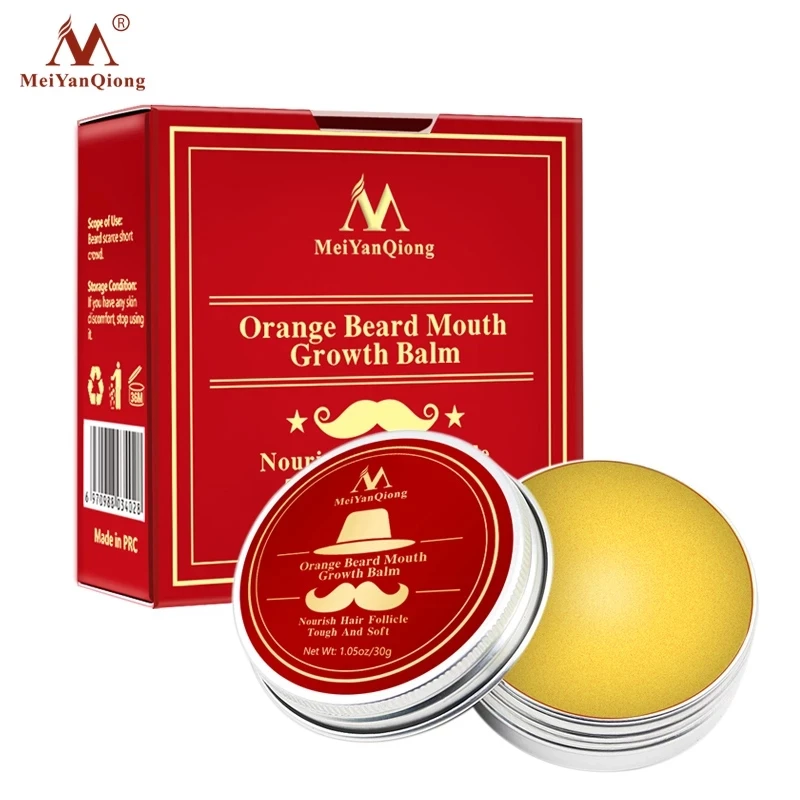 Natural Orange Organic Beard Oil Beard Wax balm Hair Loss Products Leave-In Conditioner for Groomed Beard Growth Health Care