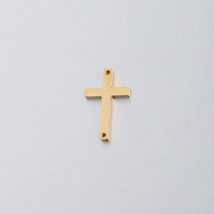 Fnixtar Kleine Cross Charm Spiegel Gepolijst Rvs Christus Cross Bedels Diy Jewerly Craft 11*18Mm 20 stuk/partij