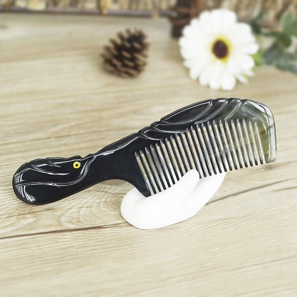 Hot Sale Unisex Black Flower Practical Comb Hair Care Massage Handle Portable Compact Angle Comb