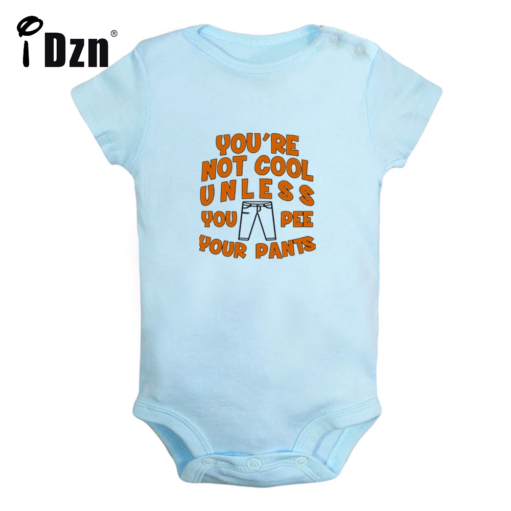 You'er Not Cool Unless Pee Your Pants Baby Boys Fun Rompers Baby Girls Cute Bodysuit Infant Short Sleeves Jumpsuit Soft Clothes