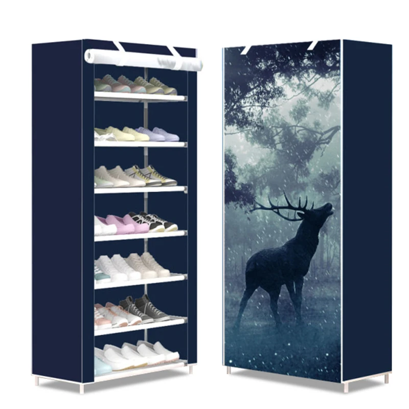 7-Layer Shoe Cabinet Thickened Non Woven Fabric Shoe Rack Hallway Space-Saving Shoe Organizer Rack Shelf Closet for Shoes