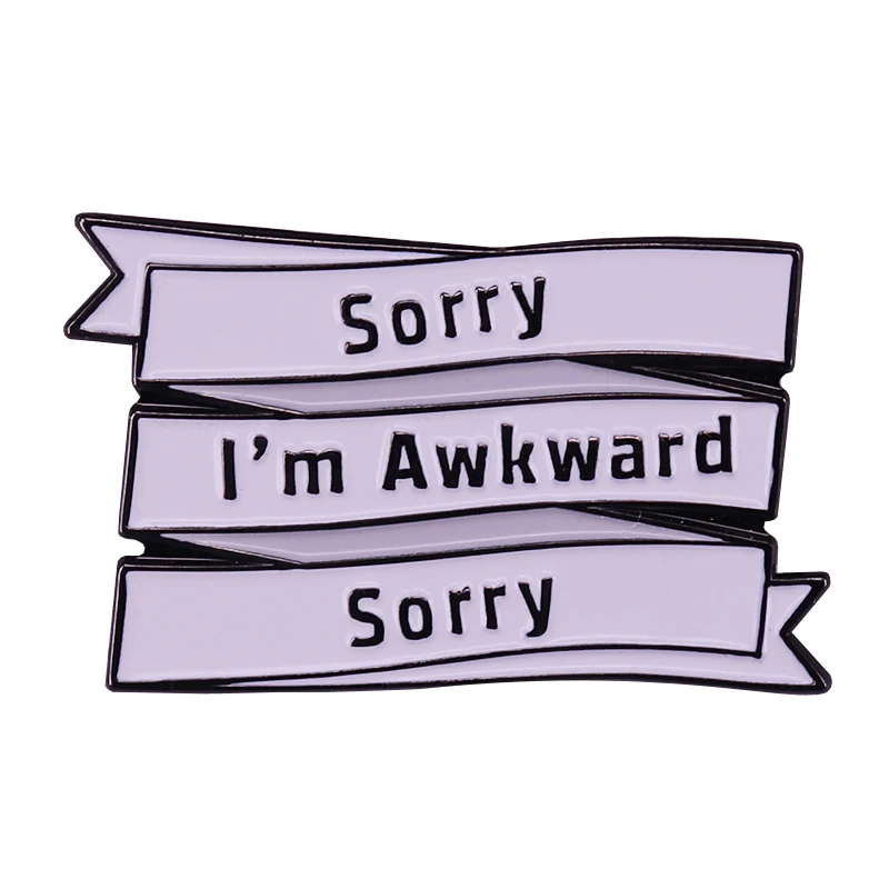 Awkward social distancing humor introvert antisocial socially anxiety nerd Geek enamel pin Do you repeat your sorry? No need