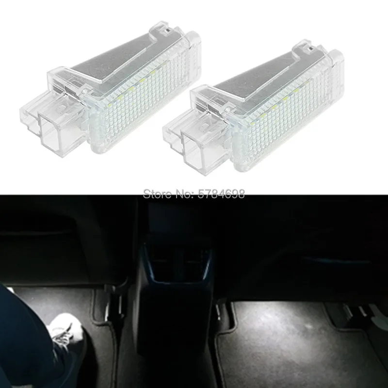 2x 12V Car LED Courtesy Door Projector Light For Audi A3/A4/A6/VW/Skoda Foot Nest Lights Ghost Shadow Light Lamp 6500K White