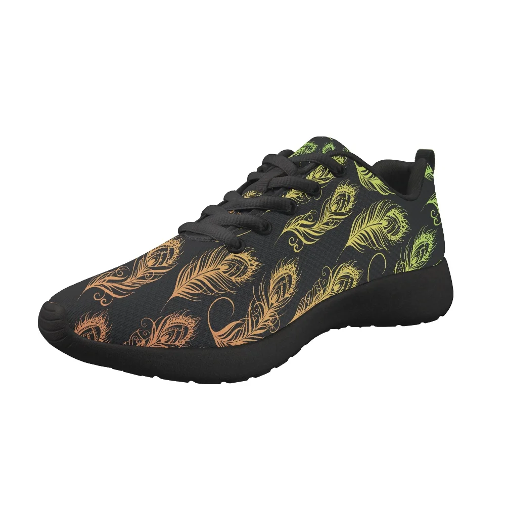 Men Women Running Shoes Sneaker Peacock Feather Pattern Trekking Training Jogging Footwear Athletic Air Cuhsion Mesh Breathable