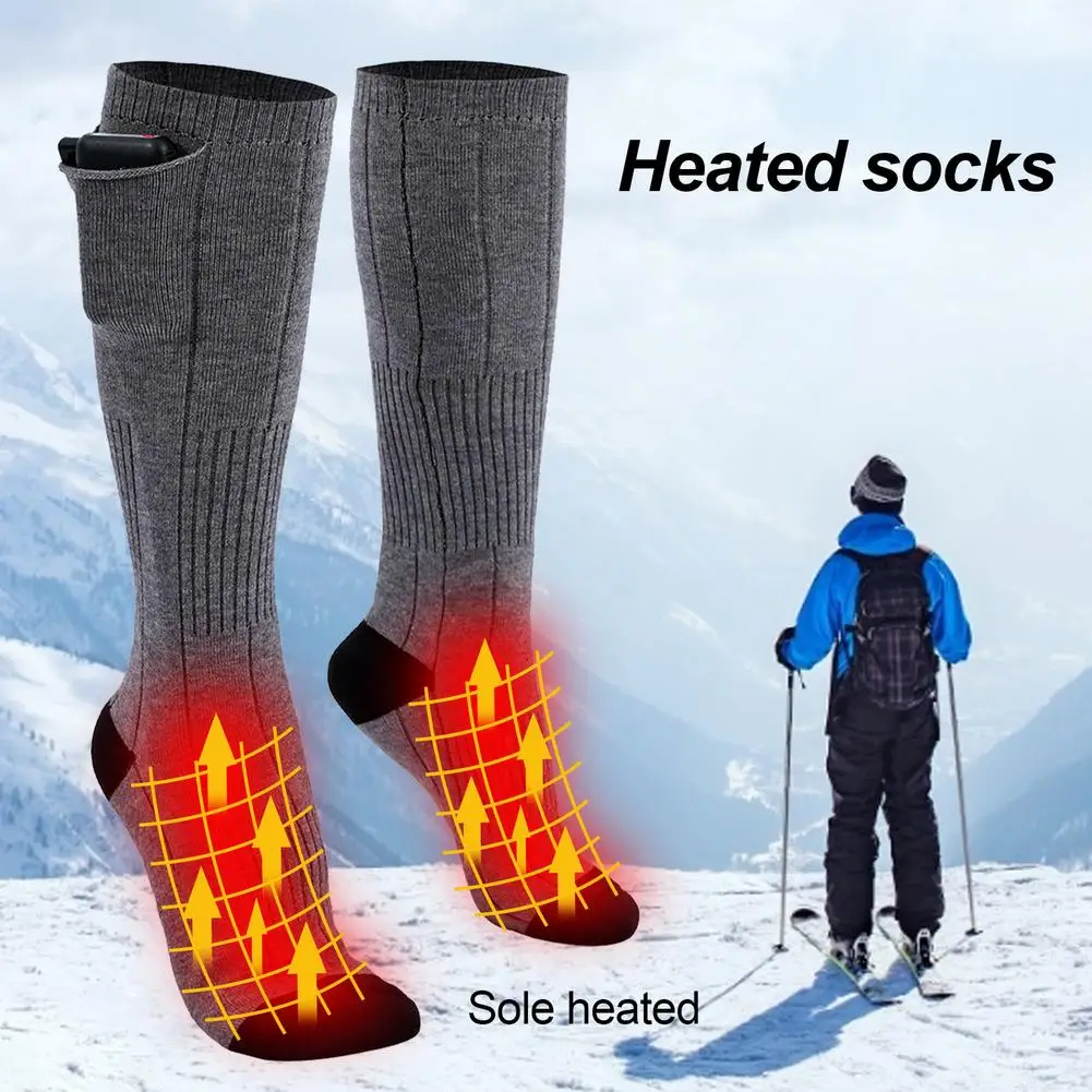 Winter Heated Socks Knee High Warmer Socks For Women Men Winter Skiing Cycling Hiking Fishing Hunting Keep Foot Warm