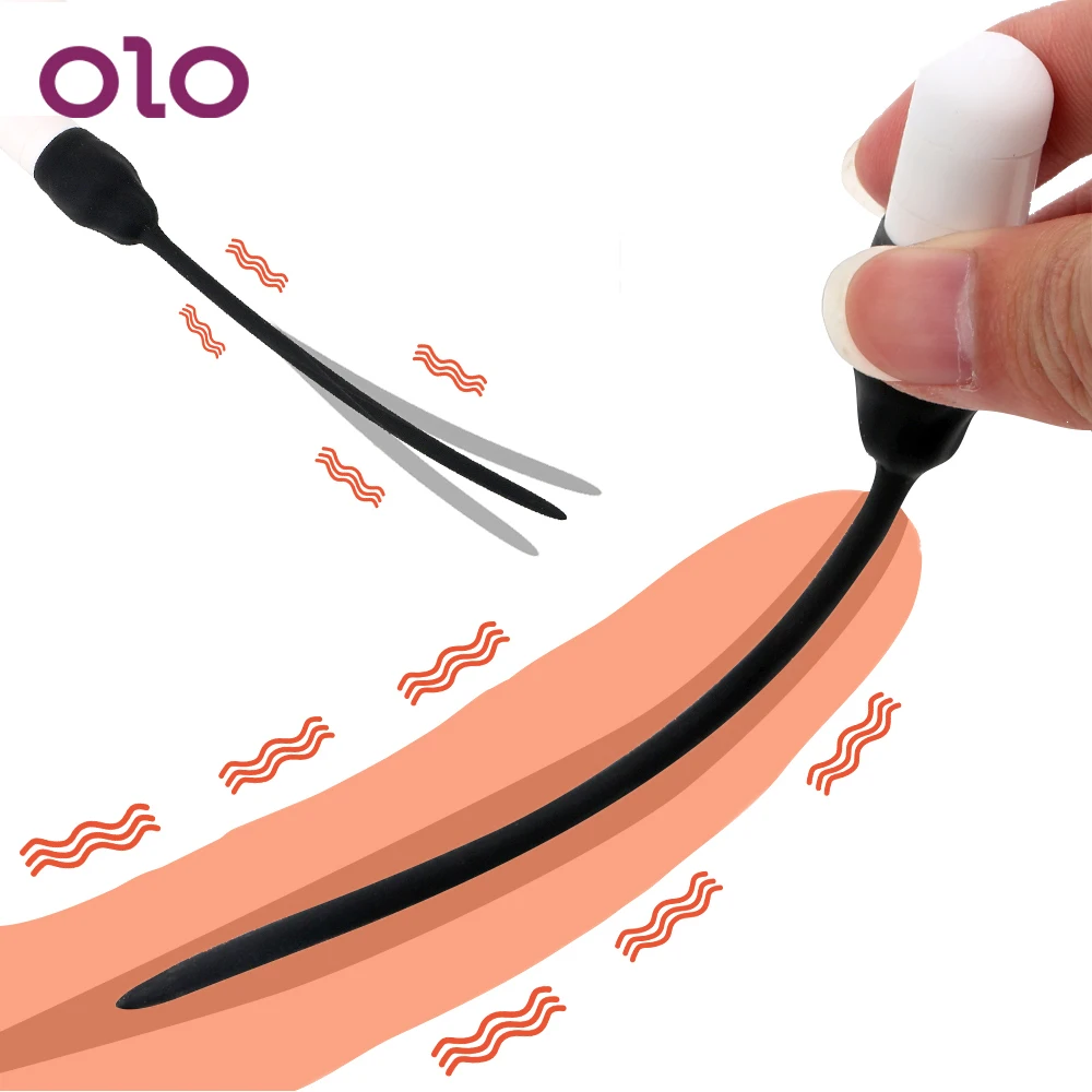 OLO Urethral Dilators Penis Plug Vibrating Insertion Urethral Plug Catheter Sounds Vibrator  Sex Toys for Men Adult