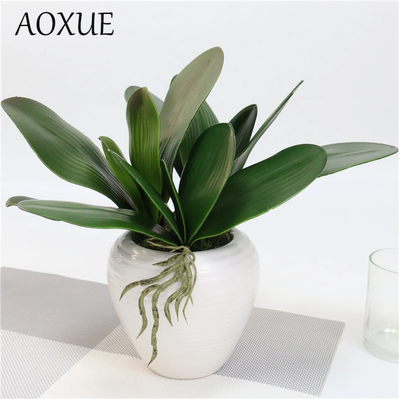 High-end Phalaenopsis leaves Silk flower  Artificial of Phalaenopsis leaves feel Orchid leaves accessories Floral arrangement