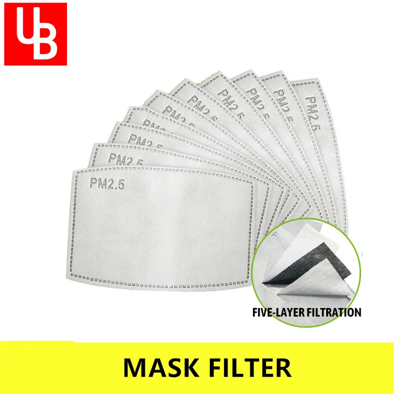 

5 Layers PM2.5 Filter Paper Activated Carbon Adult Child Anti Haze Mouth Mask Anti Dust Air Protective Face Mask Filter