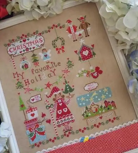 My favorite holidays cross stitch kit 18ct 14ct 11ct flaxen linen fabric cloth cotton thread embroidery DIY handmade