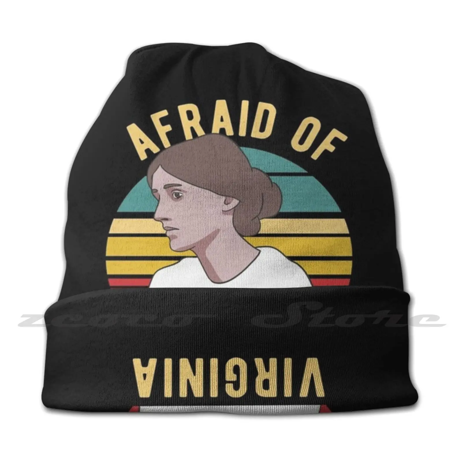 Virginia Woolf-Afraid Of Virginia Knit Hat Hedging Cap Soft Elasticity Outdoor Sports Leisure Virginia Woolf Quote Virginia