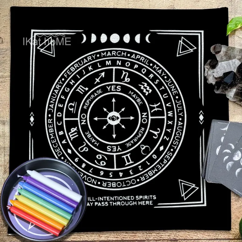 12 Constellations Moon Tarot Tablecloth Velvet Divination Pagan  Altar Cloth Witchcraft Board Fortune Astrology Oracle Card Pads