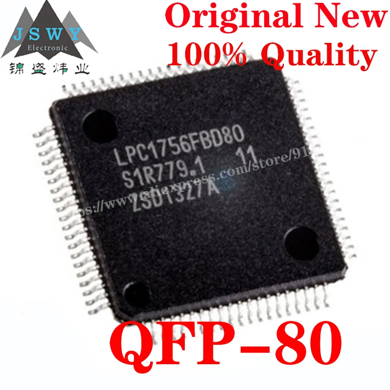 LPC1756FBD80 QFP-80 Semiconductor ARM Microcontroller-MCU IC Chip with the for module arduino nano Free Shipping LPC1756FBD80