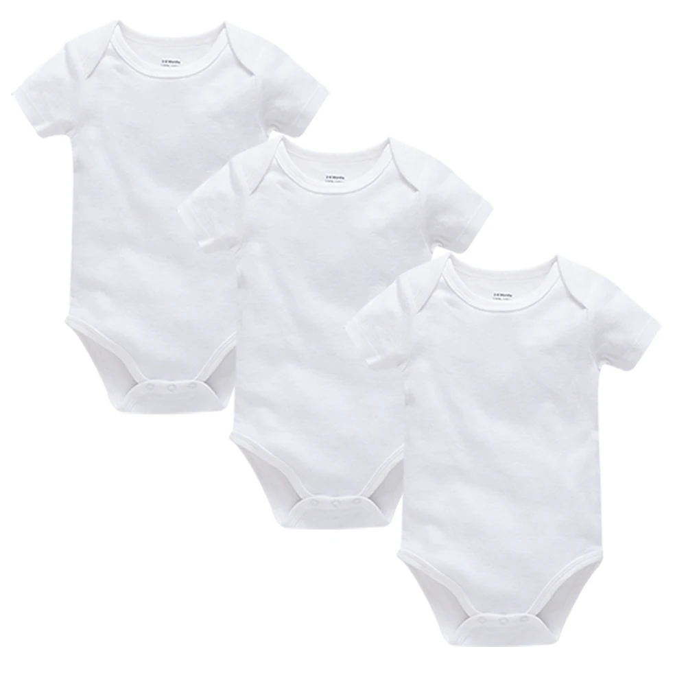 3Pcs Baby Boys Clothes 100%Cotton Solid Black Short Sleeve Blank Baby Bodysuits body bebe Newborn Jumpsuit Plain 0-24 Months