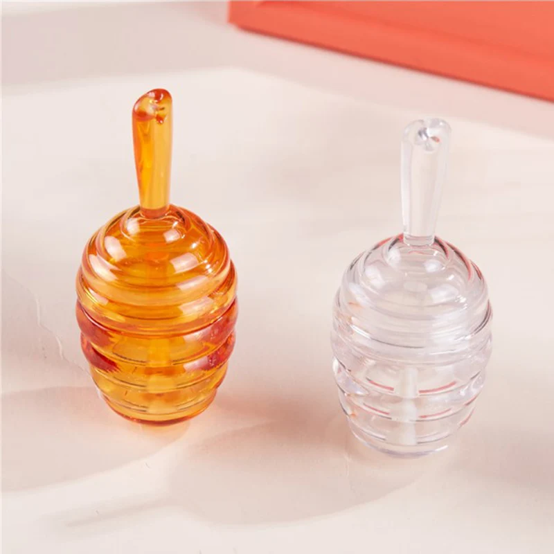 Tubo de brillo de labios de panal de abeja de 9ML, contenedores de brillo de labios de plástico ámbar transparente, botella Mini vacía, contenedor de cosméticos, herramienta de bricolaje