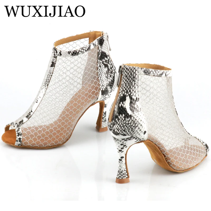 WUXIJIAO holesale women\'s golden latin dance shoes new style dance shoes unique design salsa shoes diamond sandals