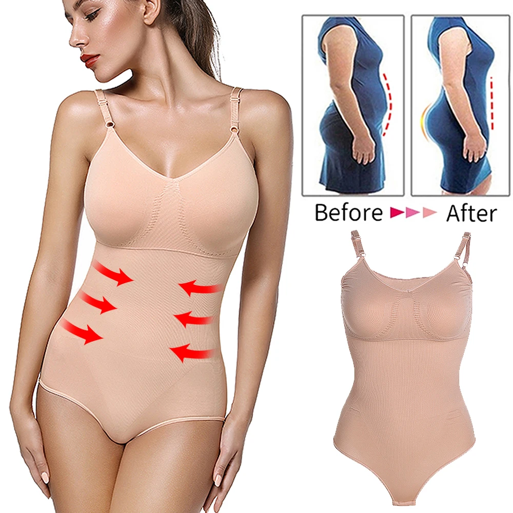 

Women Seamless Bodysuit Shapewear Full Body Shaper Waist Trainer Abdomen Shapers Tummy Control Slimming Sheath Briefer Corset