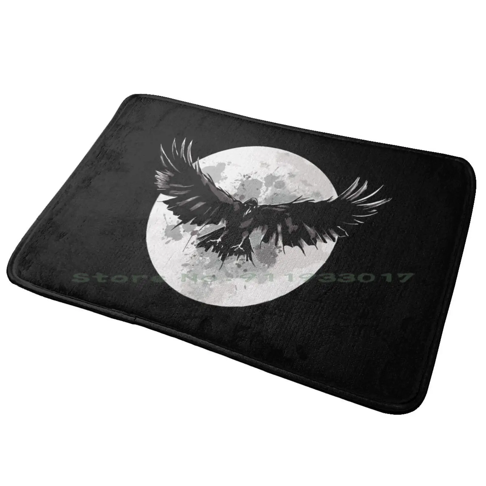 Raven Moon Entrance Door Mat Bath Mat Rug Venice Venezia Italy Italia Vatican Europe Retro Vintage 90s 80s Colorful Cool