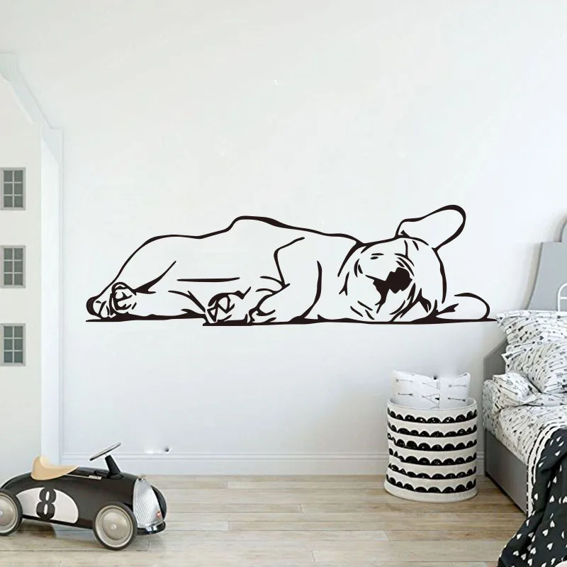 Sleep French Bulldog Animal Pet Wall Sticker Sofa Bedroom French Bulldog Puppy Animal Wall Decal Kids Room Vinyl Home Decor