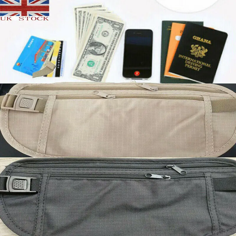 Waterproof Travel Sports Bag Pouch Hidden Wallet Slim Secret Passport Money Waist Belt Bag Slim Secret Security Storage Bags