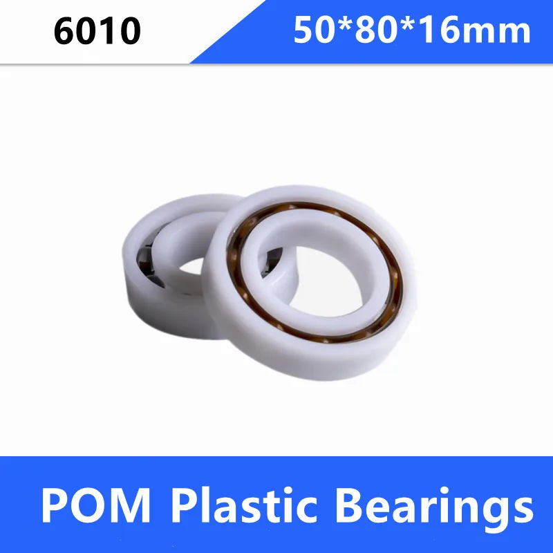 

10pcs/lot 6010 50×80×16 mm POM plastic Deep groove ball bearing Glass balls Nylon Cage 50*80*16mm