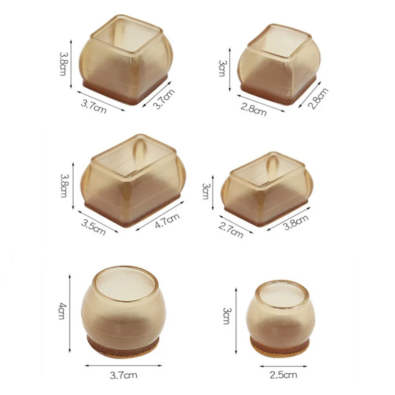 16 stuks vierkante siliconen antislip tafel stoelpootdoppen viltkussens meubelvoeten beschermhoes sokken vloerbeschermers woondecoratie