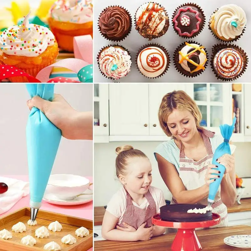 21-teiliges Edelstahl Tortendekorations-Set Spritztüllen Spritzbeutel Küchen-Konditorei-Ausrüstung Gebäck-Zubehör Bäckerei-Werkzeugset – Detail 13