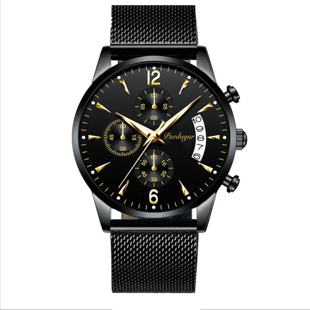 Top Brand Sport Luminous Watches Stainless Steel Fashion Luxury Waterproof Quartz Watch For Men Relojes Wristwatches Masculino