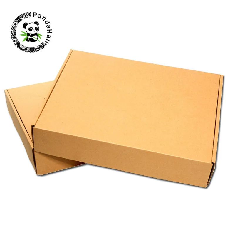 Pandahall 10pcs Kraft Paper Folding Box Corrugated Board Box for Jewelry Gift Box Packing Beading Supplies Tan 10 Sizes