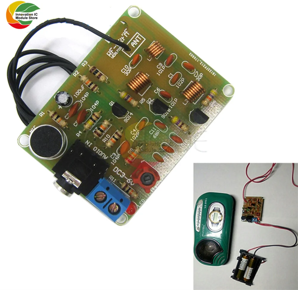 Kit FM Módulo Transmissor Sem Fio, DIY Eletrônico, Frequência, DC 3-6V, 88-108MHz