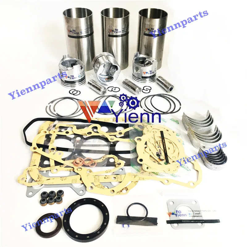 3TNC88 Overhaul Rebuild Kit With liner Piston Kit  Full Gasket set For Yanmar B37 Mini Excavator Diesel Engine Space Parts