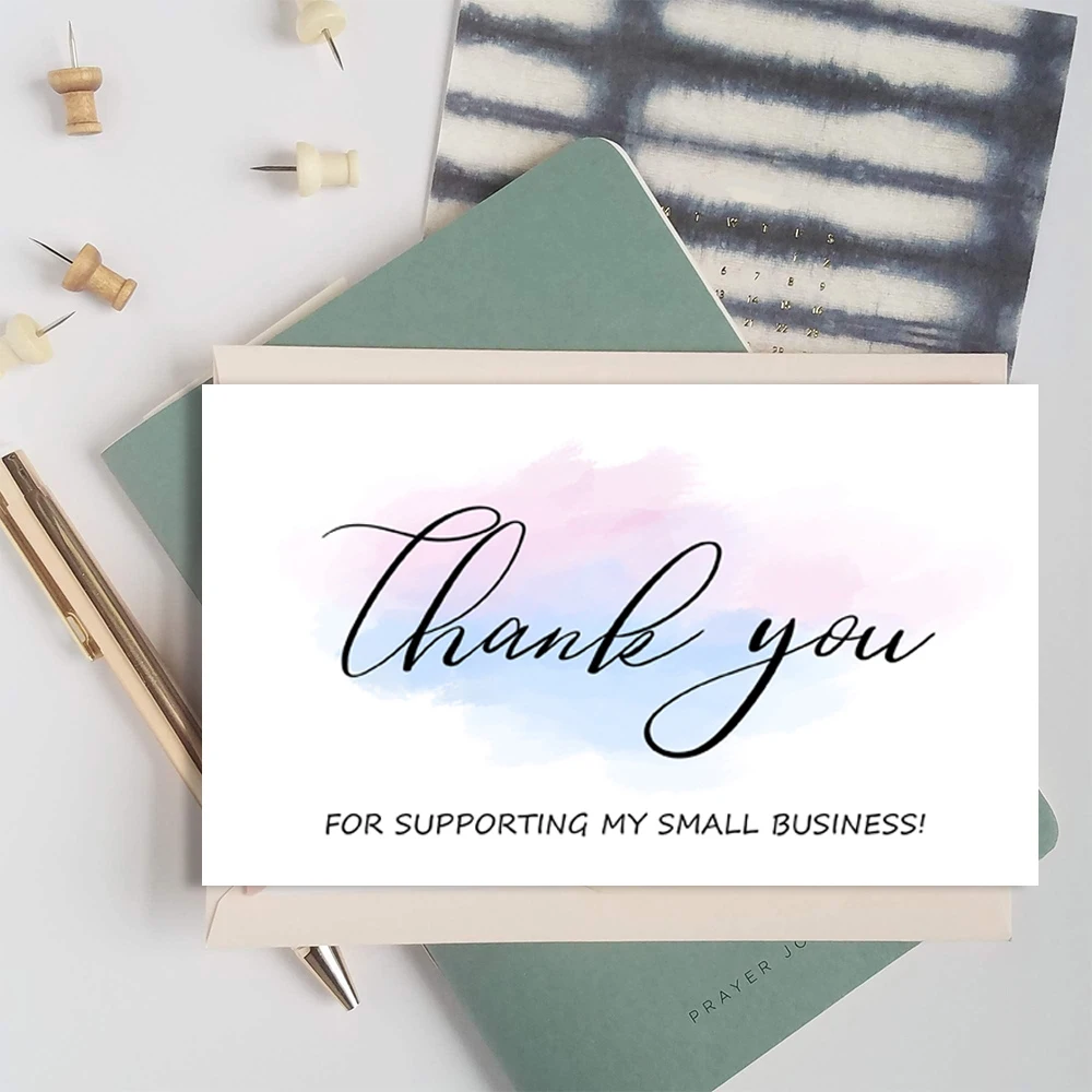 30Pcs/Pack white Thank You Card Labels With Beyond Grateful Card For Supporting My Small Business Decoration Gift Greeting Card