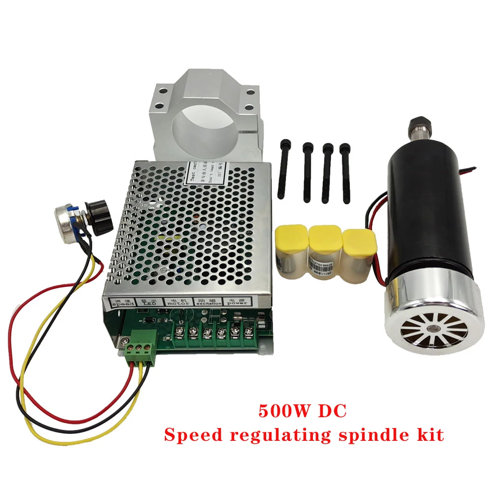 

Air cooled 0.5 0.4 0.3 kW 12000 rpm CNC spindle motor kit ER11/ chuck 500 watt spindle motor+electric engraving speed regulator