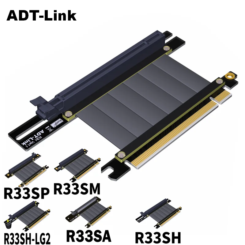 

PCI Express PCI-e3.0 16x Flexible Cable Card Extension Port Adapter Riser Card Graphics Cards Vertical Connector Cable L type