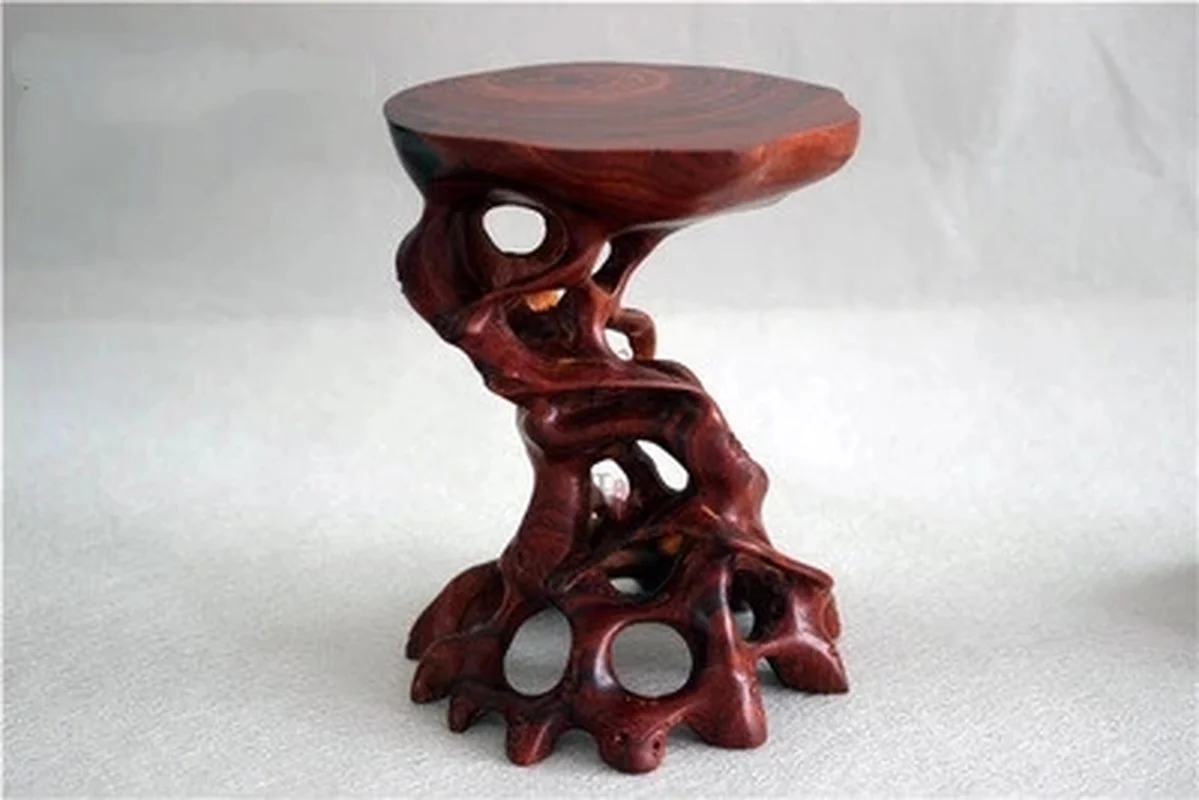 

Rosewood Crafts Solid Wood Higher Education Root Carving Irregular Base Section