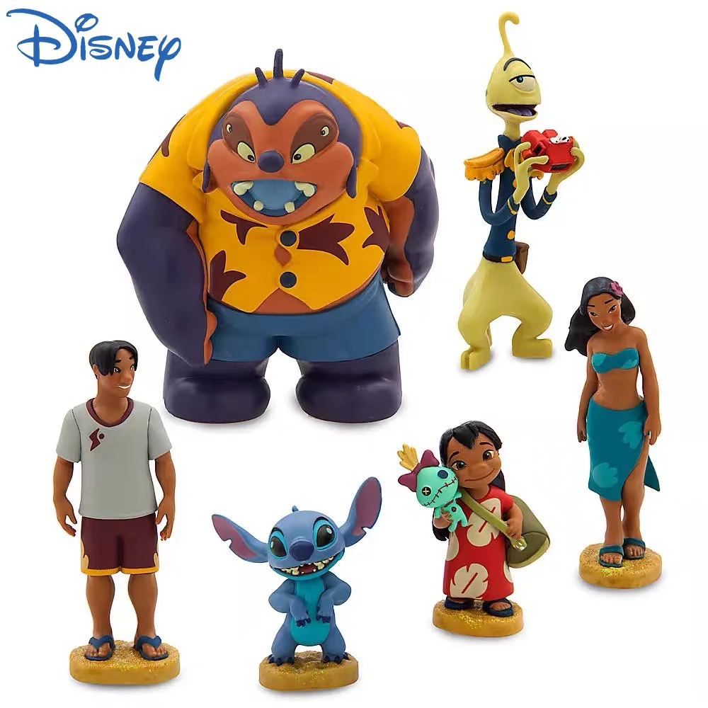 

5-12cm 6pcs/set Disney Lilo & Stitch Nani David Jumba Pleakley PVC Figures Toys for Children Collection Birthday Gifts