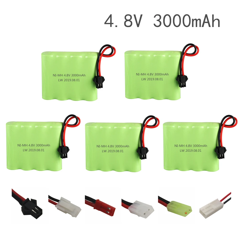 

5PCS 3000mah 4.8v Rechargeable Battery For Rc toys Cars Tanks Robots Gun NiMH Battery AA 4.8v 2400mah Batteries Pack For Rc Boat