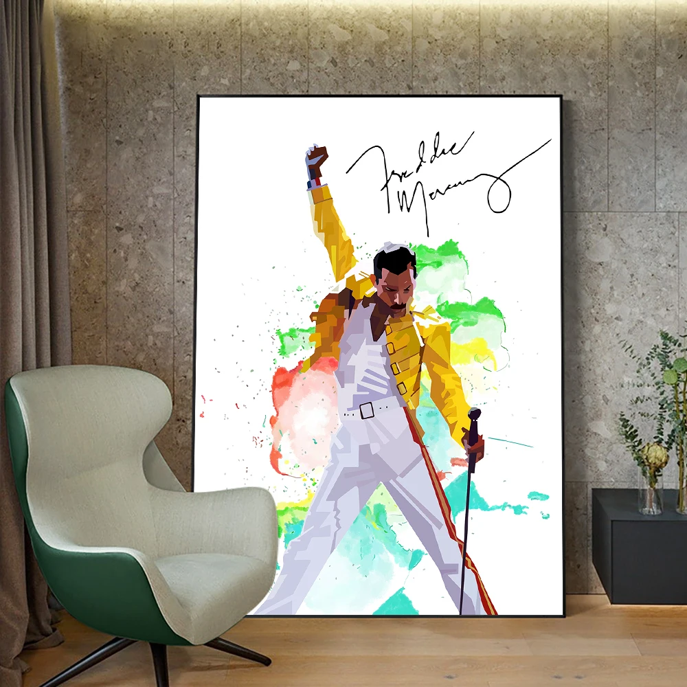 Abstract Klassisk Veggmaleri Freddy Mercury Queen Bohemian Rhapsody Canvas Painting Poster Living Room Home Decor PictureCuadros