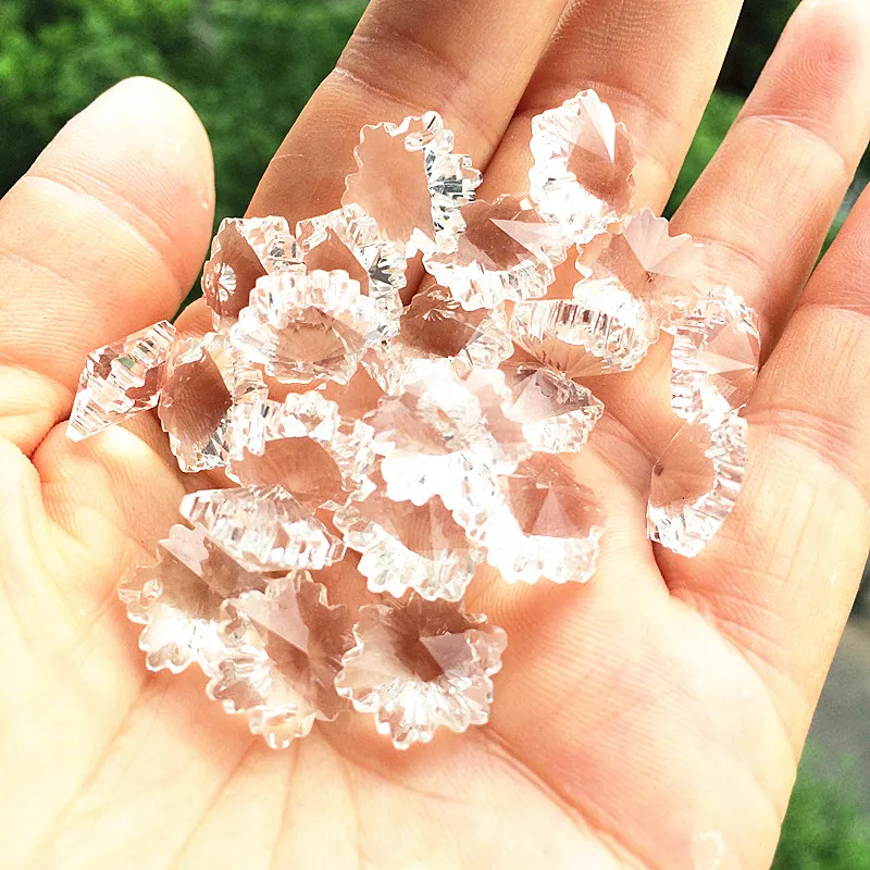 Top Quality 200pcs/Lot Clear Color 14mm K9 Crystal Snow Beads In One Hole For Glass Chandelier Crystals Diy Jewelry Accessories