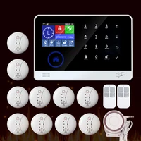 Sistema de alarma de fuego, Sensor de humo, WIFI, GSM, táctil, inalámbrico